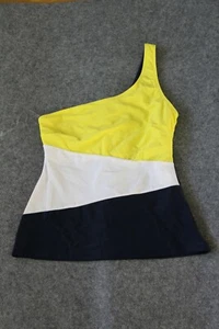 TANKINI OBERTEIL GRÖSSE 36 VON ESPRIT DUNKELBLAU GELB MIT EINEM TRÄGER - Picture 1 of 2