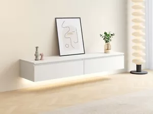 Madison Floating White TV Unit with Storage - 160cm - Picture 1 of 8