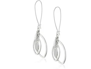 $32 Robert Lee Morris Soho Hammered Shades Of Gray Hammered Drop Earrings 146a - Picture 1 of 9