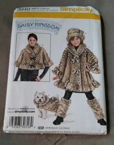 Simplicity 3940 Daisy Kingdom Mother Daughter & Dog Coat Pattern Uncut - Picture 1 of 2