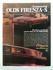 Oldsmobile Olds Firenza S Vintage 1980's Print Ad 