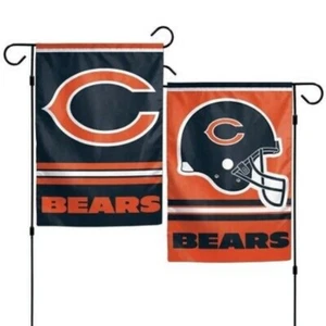 Chicago Bears Polyester 12"X18" 2 SIDED Garden Yard Wall Flag Banner USA New - Picture 1 of 4