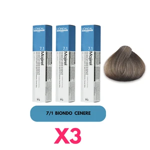X3 NEW MAJIREL 7/1 BIONDO CENERE L'OREAL TINTURA PERMANENTE CAPELLI COLORE 3PZ - Foto 1 di 1