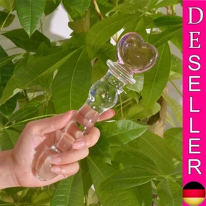 Glas Dildo Sexspielzeug Anal Butt Plug Herzform Massage Wand G-Punkt Stimulieren - Bild 1 von 10