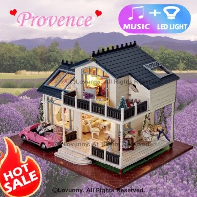 CuteRoom Doll house 1:24 DIY 3D Wooden Dollhouse Miniature Kit LED Lights Music - image 1 of 4
