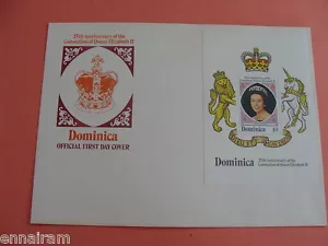Reina Isabel II Jubileo de Plata FDC 25 Coronación Dominica 1978 #2 sin matasellos - Imagen 1 de 1