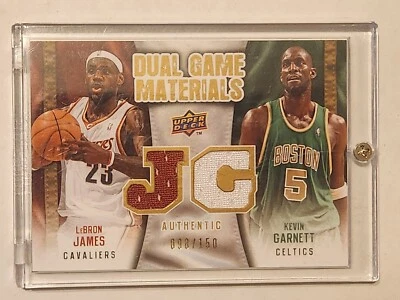 2009-10 Upper Deck Dual Game Materials Gold LEBRON JAMES KEVIN GARNETT #/150 GU - Image 1 of 4