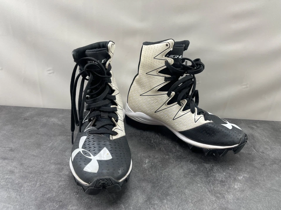 Under Armour Football Cleats Kids Youth 1Y  Highlights Shoes Black BaseBall - Image 1 of 4
