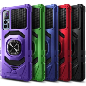 Funda de teléfono con soporte de anillo a prueba de golpes para TCL 30 5G con protector de vidrio templado - Imagen 1 de 32