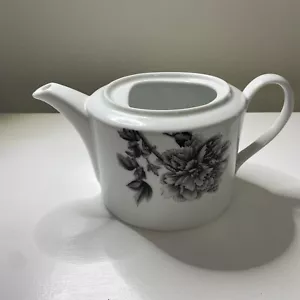 Royal Worcester Tea Coffee Pot Black Peony White Black No Lid - Picture 1 of 9