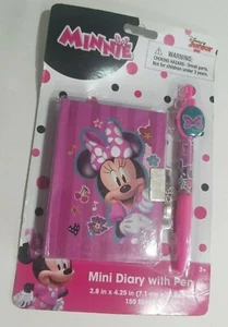 Disney Junior Brand Minnie Mouse Pink Mini Diary Lock Key Pen 3+ - Picture 1 of 2