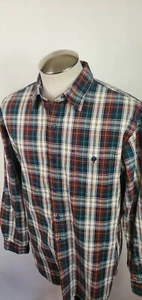 LL Bean Herren rot grün kariertes Button Down Hemd 100 % Baumwolle Größe Medium Regular - Bild 1 von 9
