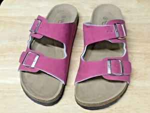 PINK SERANOMA DOUBLE BUCKLE CORK SANDALS SIZE 9 NEW WITHOUT TAGS OR BOX - Picture 1 of 7
