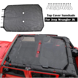 For Jeep Wrangler JK 07+ 4 door Bikini Mesh Sunshade Net Top Cover UV Protector - Picture 1 of 10