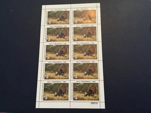 ICOLLECTZONE 1973-1983 Wild Turkey Federation Stamp Booklet of ten w/Pl # VF NH - Picture 1 of 1