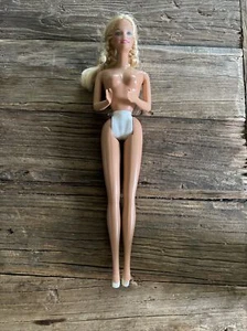 Vintage Barbie Doll Blond Braids White Rubber Feet  - Picture 1 of 5