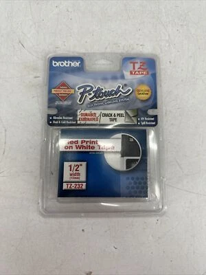 NUEVA Cinta OEM Brother P-Touch TZ 1/2" Ancho TZ-232/TZe232 Roja sobre Blanca Foto 1 de 4