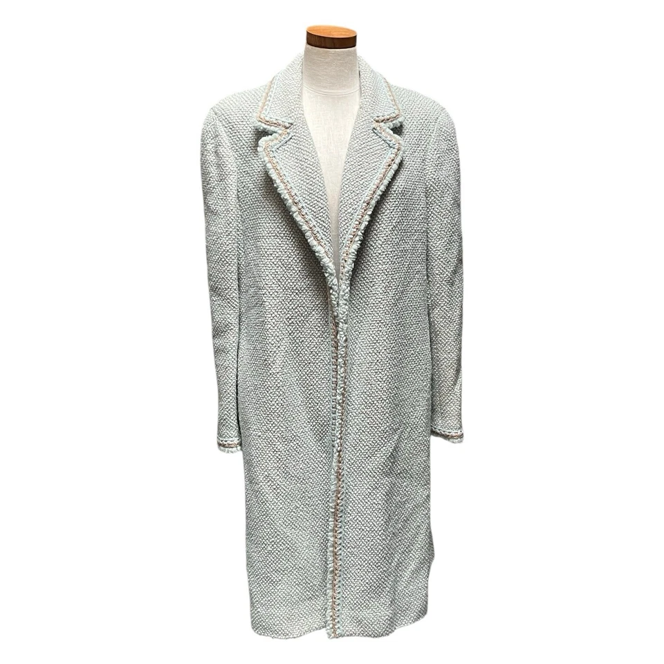 Abrigo Chanel Francia Pasarela Tweed Verde Claro Talla 46 Otoño 2000 Listo Para Usar De Colección Foto 1 de 4