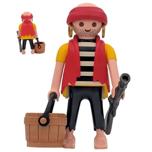 Playmobil Pirate Figure Red/Yellow Trabuco Bucket Loose Island Boat - Picture 1 of 1