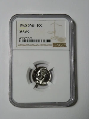 1965 SMS Roosevelt Dime NGC MS69 57001 - Image 1 of 2