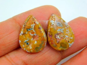 AAA Top Quality Natural Leopard Skin Jasper Fancy Teardrop Cabochons Matching Pa - Picture 1 of 5