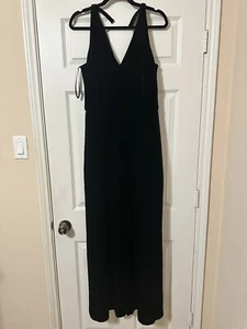 White House Black Market ärmellos weites Bein schwarz Strampler Overall Gr. 10 - Bild 1 von 10