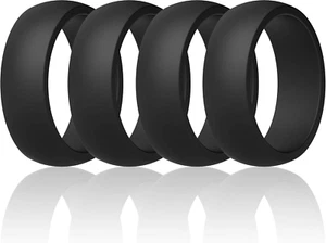 Mens Silicone Rings Wedding Bands Classic & Middle Line 8.7Mm Wide 2Mm Thick - 1 - Picture 1 of 4