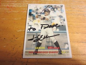 Jason Ellison Autographed Signed 2006 Topps Heritage #428 Card MLB Giants