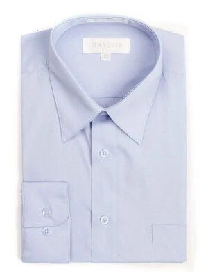 Camisa de vestir Marquis ajustada azul claro liso resistente a las arrugas mezcla de algodón Foto 1 de 2