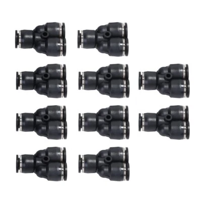 Push To Connect Air Fittings Tube 1/2" OD Air Line Splitter Union Push 10Pcs - Image 1 of 4