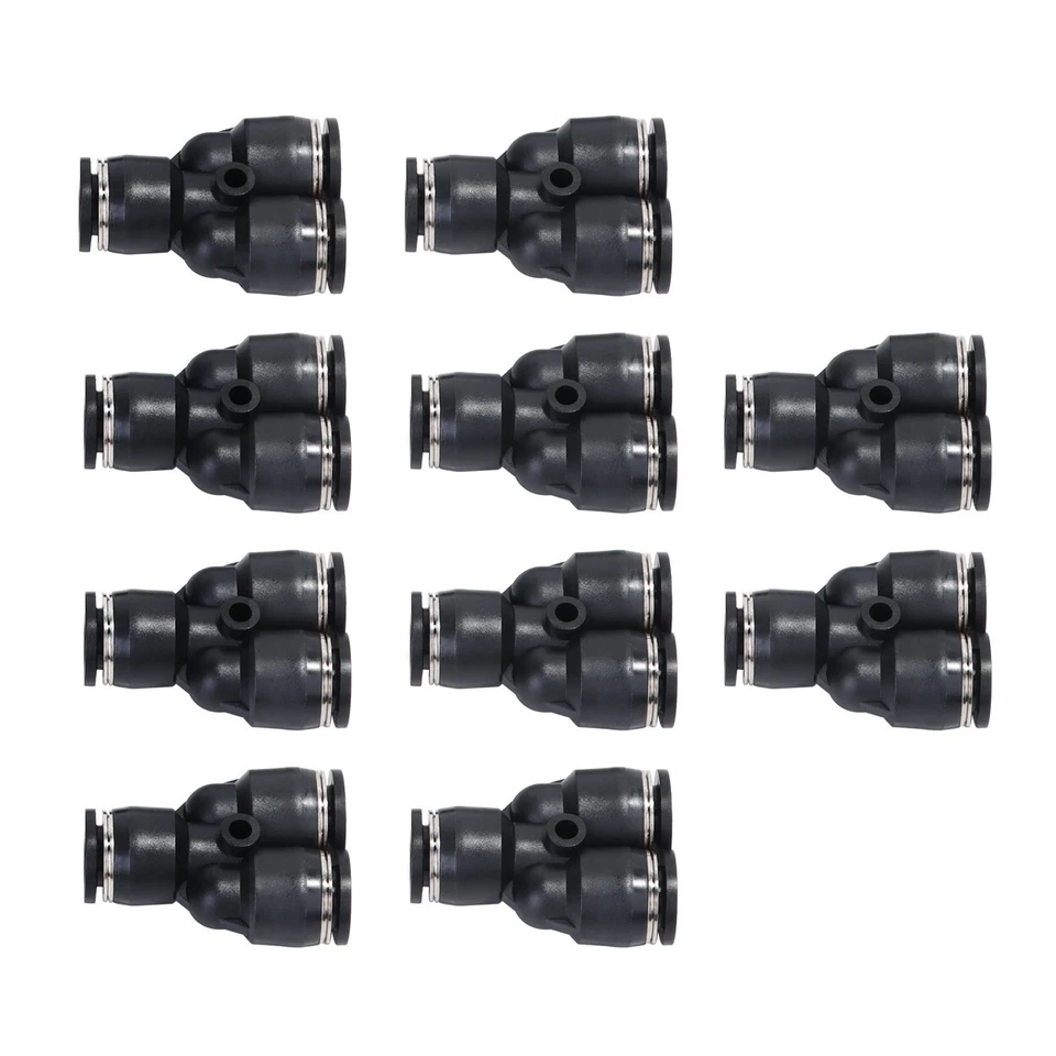 Push To Connect Air Fittings Tube 1/2" OD Air Line Splitter Union Push 10Pcs - Image 1 of 4