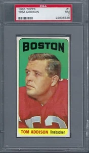 1965 Topps FB #001 PSA 7 Tom Addison Patriots 1 - Bild 1 von 2