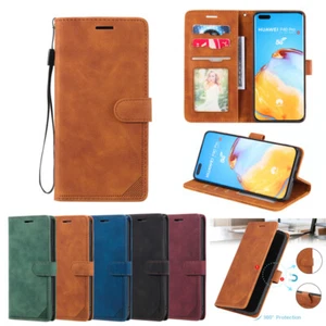For Huawei P40 P30 P20 Lite Pro P Smart Leather Wallet Case Card Slim Flip Cover - Picture 1 of 29