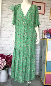 NOBODYS CHILD SIZE 22 GREEN & PINK FLORAL MAXI  TIERED SUMMER DRESS - BNWT - Picture 1 of 12