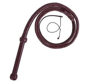 Látigo de cuero de vaca genuino de 04 a 16 pies de largo 16 trenzas marrón Indiana Jones - Imagen 1 de 6