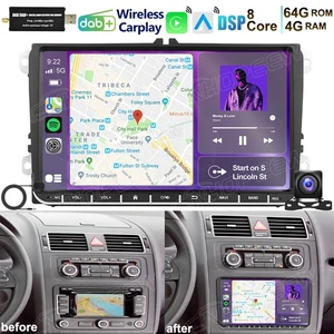 DAB+ 4+64GB Android 15 Autoradio GPS Carplay Für VW Touran 1T1 1T2 1T3 2003-2010 - Bild 1 von 14