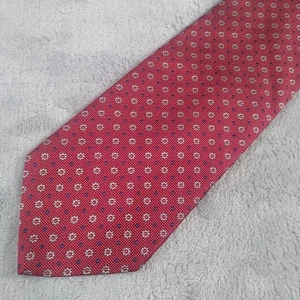 Brooks Brothers Silk Tie Maroon Silver Blue Geometric Extra Long - Picture 1 of 7