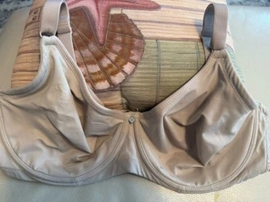 EUC! Women’s Breezies Jacquard Back Smoothing Underwire Bra A473389 Sz 42D Beige - Picture 1 of 8