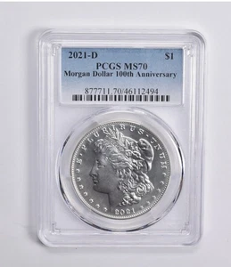 MS70 2021-D Morgan Dollar 100th Anniversary PCGS Blue Lbl *4494 - Picture 1 of 5