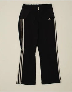 ADIDAS Womens Straight Casual Trousers UK 8 Small W27 L26 Black Polyester CD36 - Picture 1 of 5