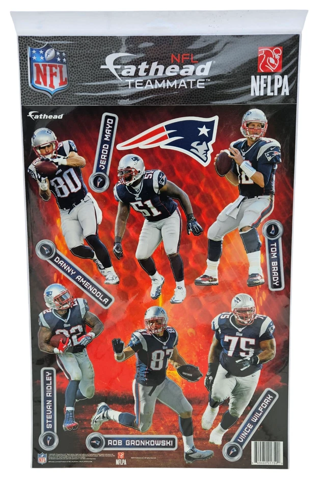 NUEVO ENGLAND PATRIOTS FATHEAD TEAM SET VINILO CALCOMANÍA DE PARED TOM BRADY GRONK 2013 RARO Foto 1 de 3