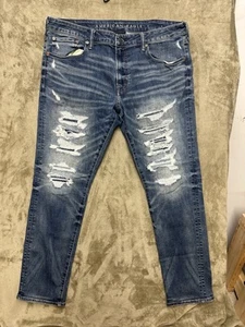 AMERICAN EAGLE Mens Airflex + Skinny Jeans Size 38x32 Mens Light Wash Denim - Picture 1 of 17