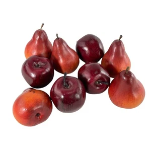 Lot of 9 Faux Fruit  Apples & Pears Life Size Vintage - Picture 1 of 1