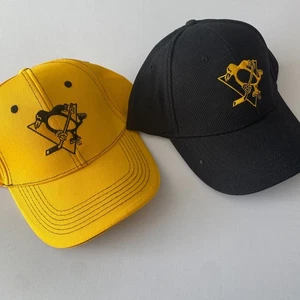 Pittsburgh Penguins Snapback Hat Yellow Black Flat Brim NHL Licensed Adidas Cap - Picture 1 of 6