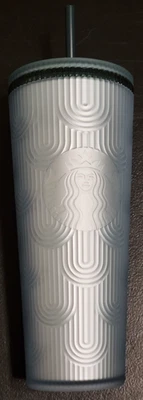Vaso texturizado Starbucks con tapa/paja 24 oz Venti 2024 aniversario aguamarina/como nuevo Foto 1 de 4