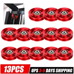 13PCS 88mm Universal Bearing Pulley Wheel Cable Gym Fitness Equipment Aluminum - Picture 1 of 18