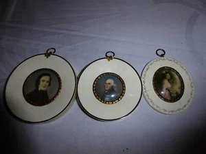 Haffke Miniatur Lupenmalerei verschiedene Berühmtheiten ,3Stk. , 24432 - Bild 1 von 9