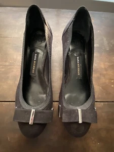 Dana Buchman black suede shoes, ladies size 6 M - Picture 1 of 6