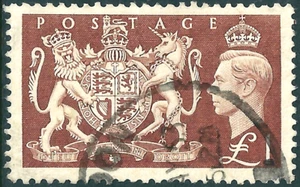 GB KGVI George VI Festival Brown £1 Definitive - SG512 - Fine Used - Picture 1 of 1