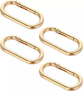 4 Pcs Spring O Ring Clip Oval Shape Snap Clip Gold Key Rings Purse Strap Extende - Picture 1 of 7